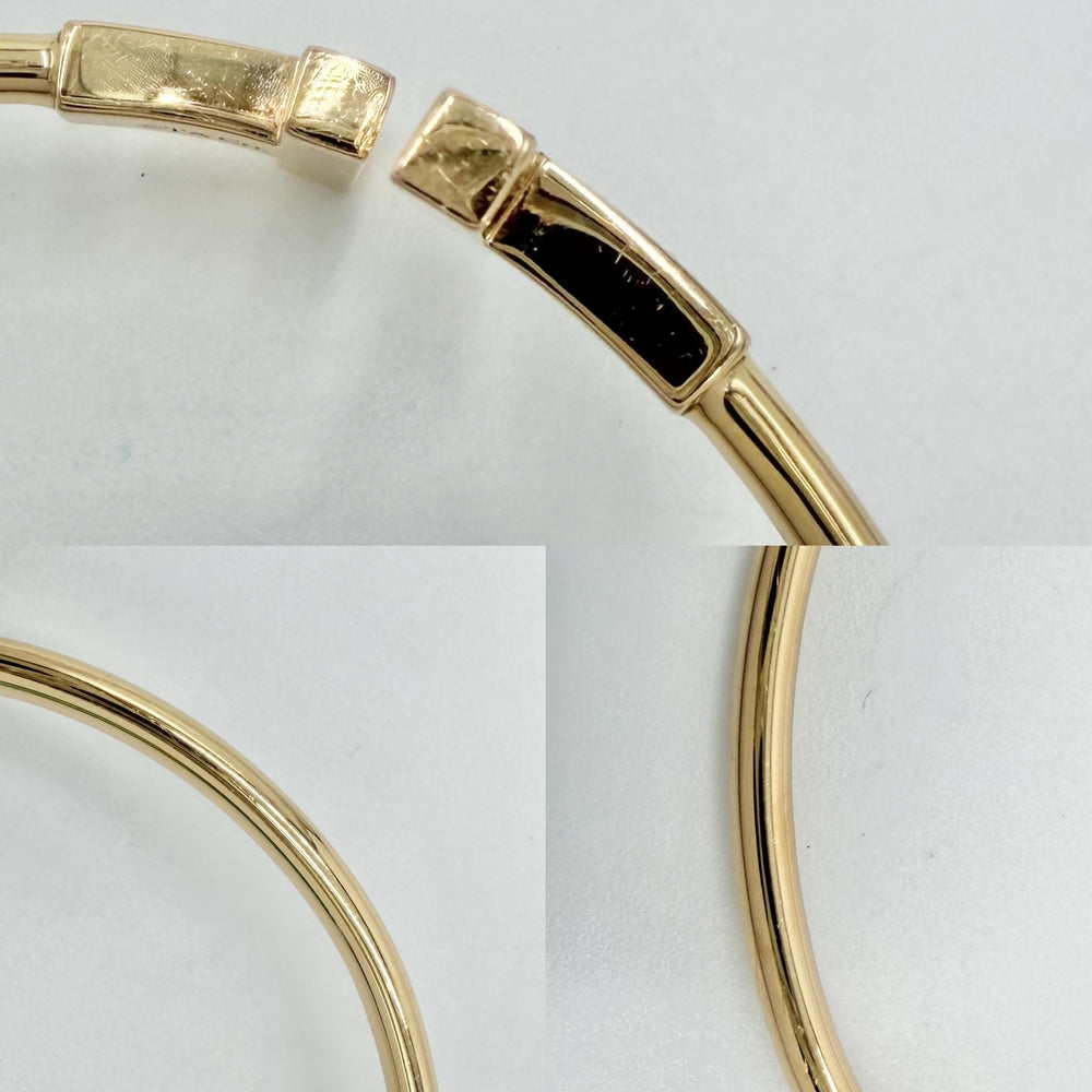 TIFFANY&Co. ティファニー バングル ティファニーT ワイヤーブレスレット アクセサリー ジュエリー Au750 18金PG K18ピンクゴールド ダイヤモンド レディース 約7.6g【中古品】