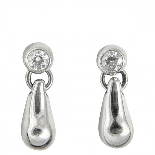 【開店SALE】 TIFFANY&Co. ティファニー ピアス ピアスセット エルサペレッティ ティアドロップ スウィング ジュエリー アクセサリー Pt950プラチナ ダイヤモンド レディース 約5.1g【中古品】