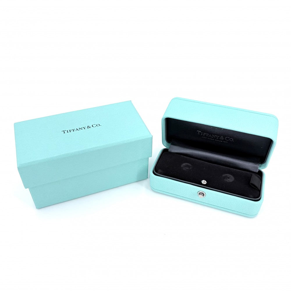 【開店SALE】 TIFFANY&Co. ティファニー ピアス ティファニー T サークル ピアス ジュエリー アクセサリー Au750 18金WG K18ホワイトゴールド ターコイズ ブルー 青 シルバー レディース 約4.4g【中古品】