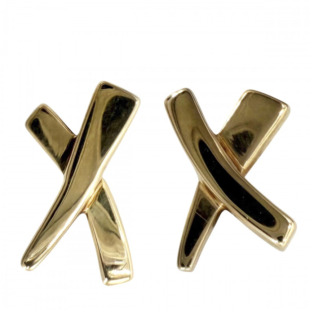 TIFFANY&Co. ティファニー ピアス パロマピカソ キス ジュエリー アクセサリー X 18金YG Au750 K18イエローゴールド レディース 約1.5g【中古品】