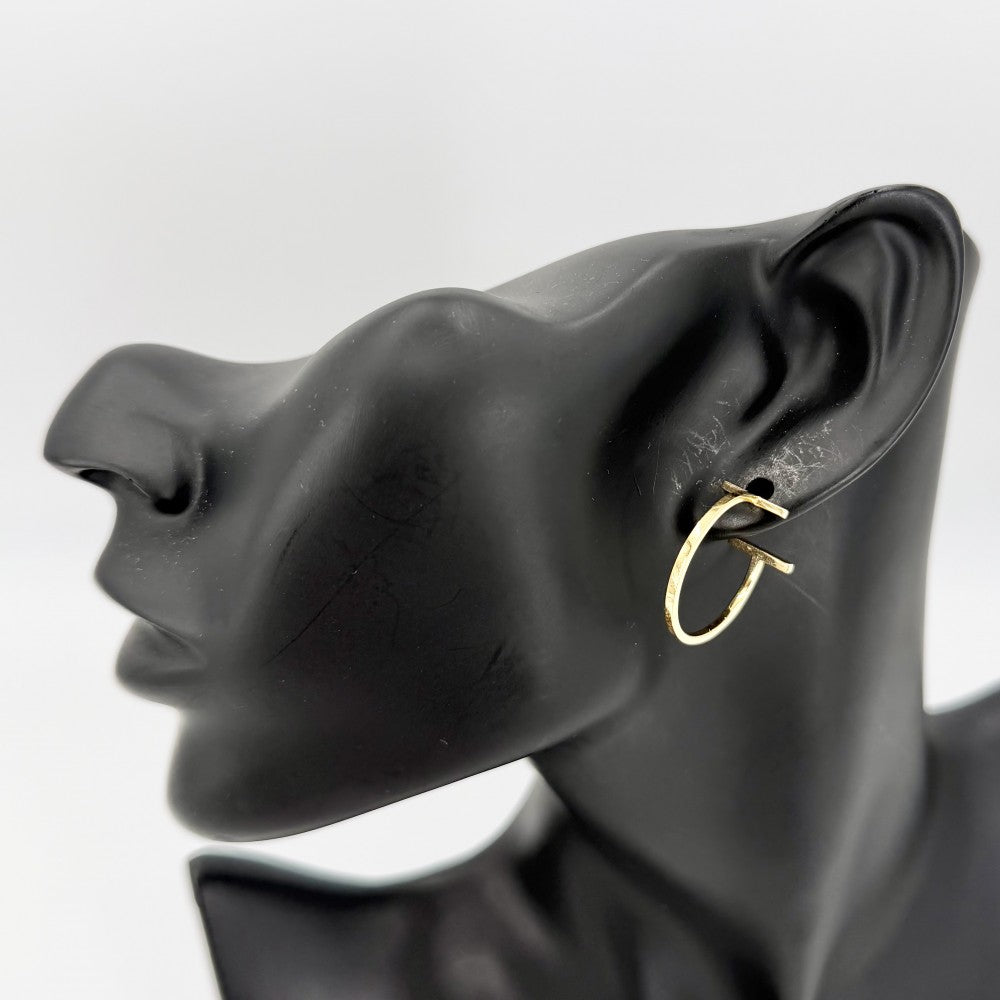 TIFFANY&Co. ティファニー ピアス ティファニーT ワイヤー フープ ピアス ミディアム アクセサリー ジュエリー 18金YG Au750 K18イエローゴールド 60011241 レディース 約4.7g【中古品】