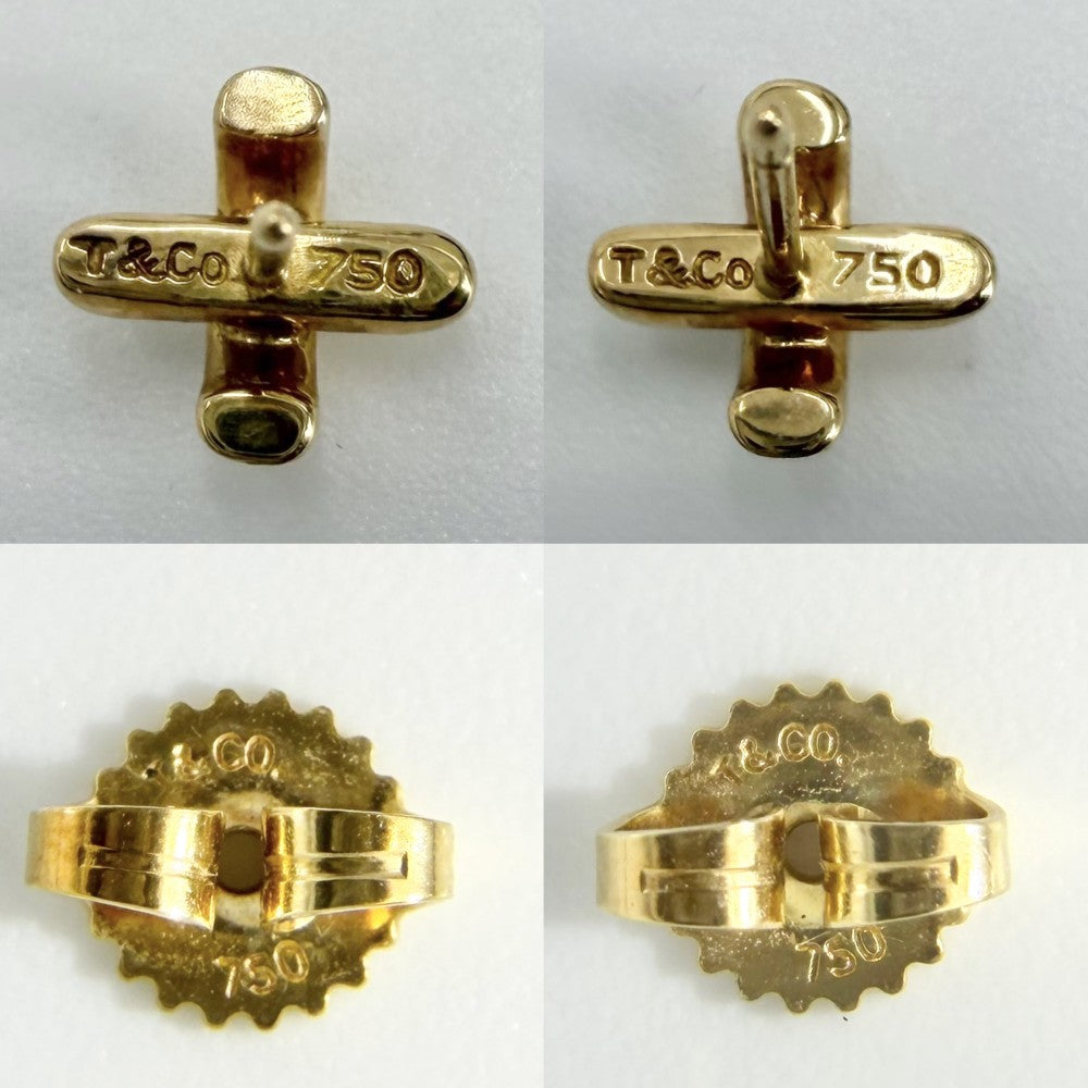 TIFFANY&Co. ティファニー ピアス パロマピカソ クロスステッチ ジュエリー アクセサリー 18金YG Au750 K18イエローゴールド レディース 約2.9g【中古品】