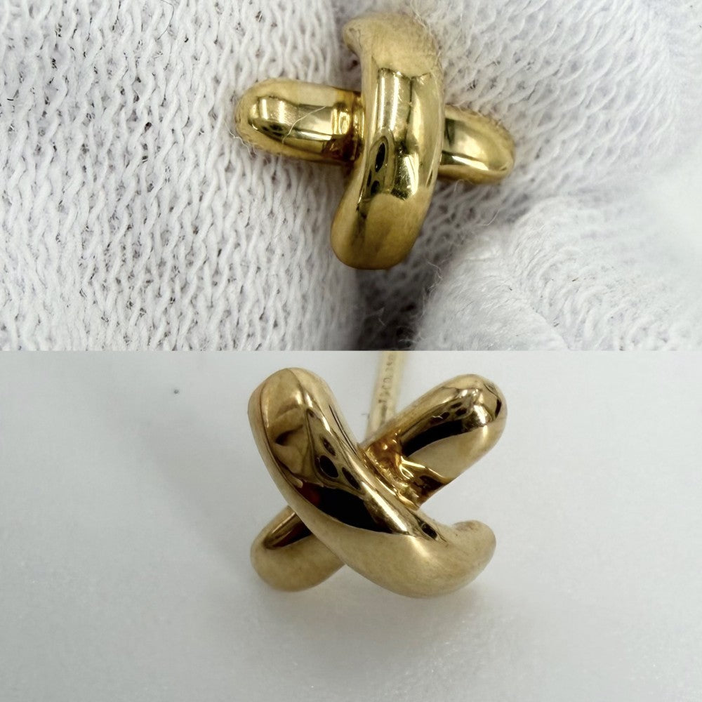 TIFFANY&Co. ティファニー ピアス パロマピカソ クロスステッチ ジュエリー アクセサリー 18金YG Au750 K18イエローゴールド レディース 約2.9g【中古品】