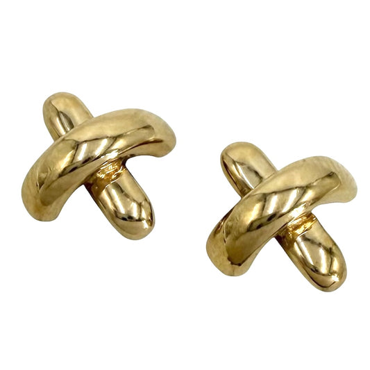 TIFFANY&Co. ティファニー ピアス パロマピカソ クロスステッチ ジュエリー アクセサリー 18金YG Au750 K18イエローゴールド レディース 約2.9g【中古品】