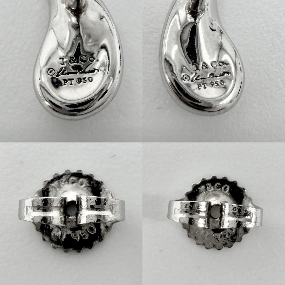 TIFFANY&Co. ティファニー ピアス ティアドロップ エルサペレッティ ジュエリー アクセサリー Pt950プラチナ レディース 約2.5g【中古品】