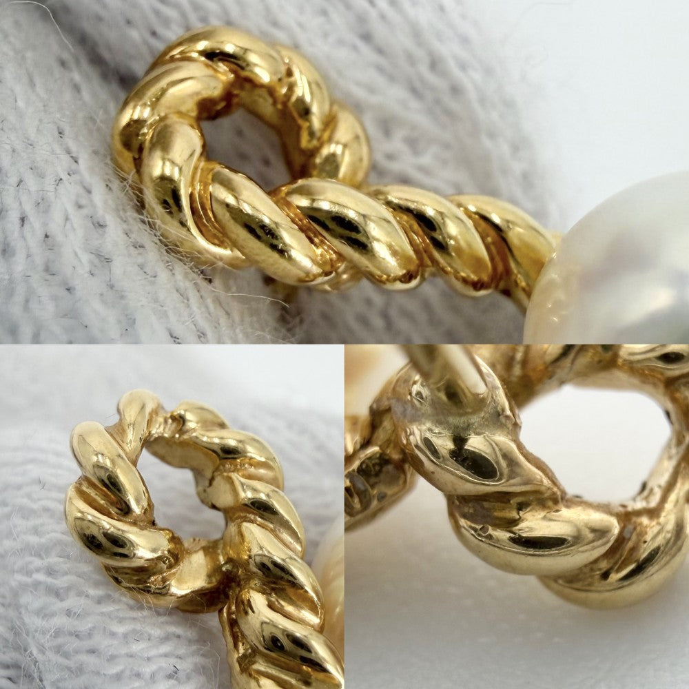 TIFFANY&Co. ティファニー ピアス ツイスト ジュエリー アクセサリー 18金YG Au750 K18イエローゴールド パール レディース 約5.9g【中古品】