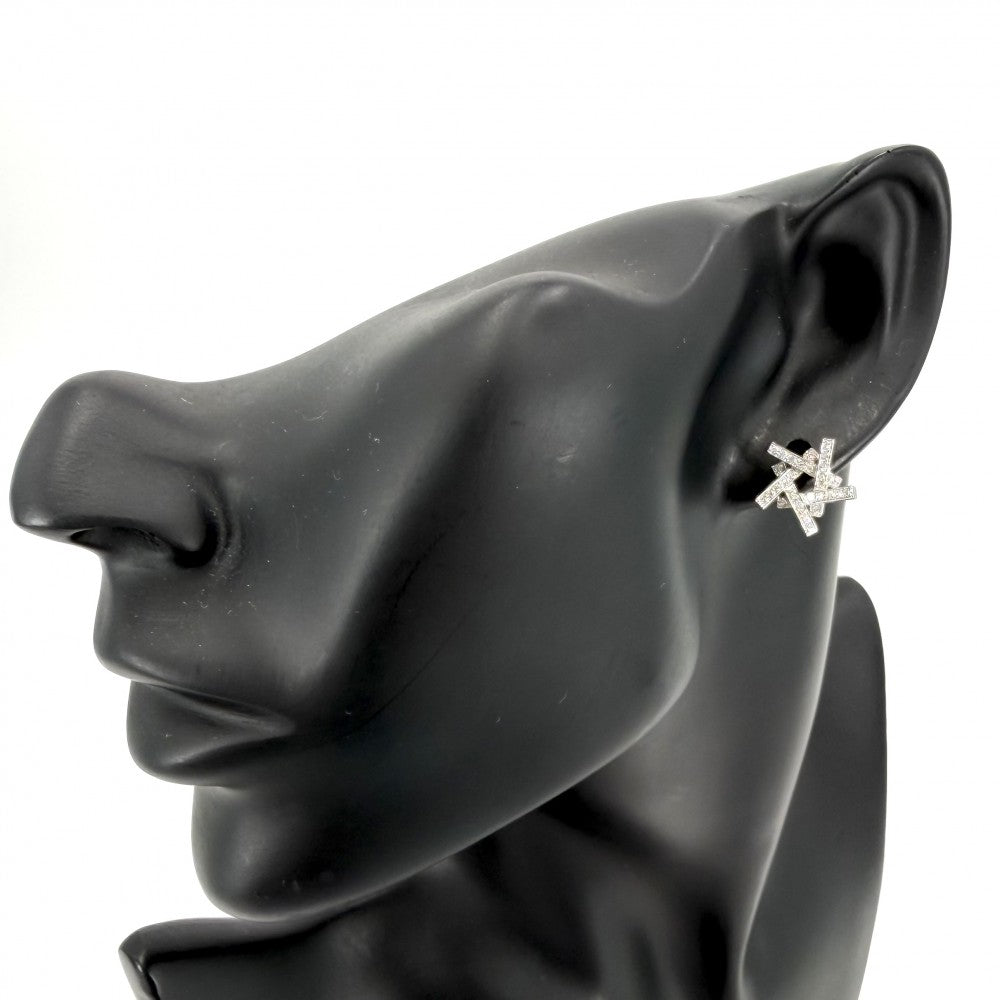 TIFFANY&Co. ティファニー ピアス フランクゲーリー アクシス ジュエリー アクセサリー 18金WG Au750 K18ホワイトゴールド ダイヤモンド レディース 約5.2g【中古品】