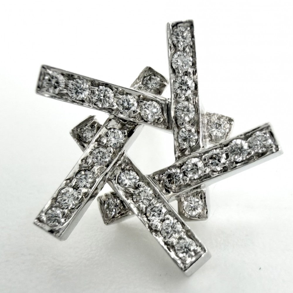 TIFFANY&Co. ティファニー ピアス フランクゲーリー アクシス ジュエリー アクセサリー 18金WG Au750 K18ホワイトゴールド ダイヤモンド レディース 約5.2g【中古品】