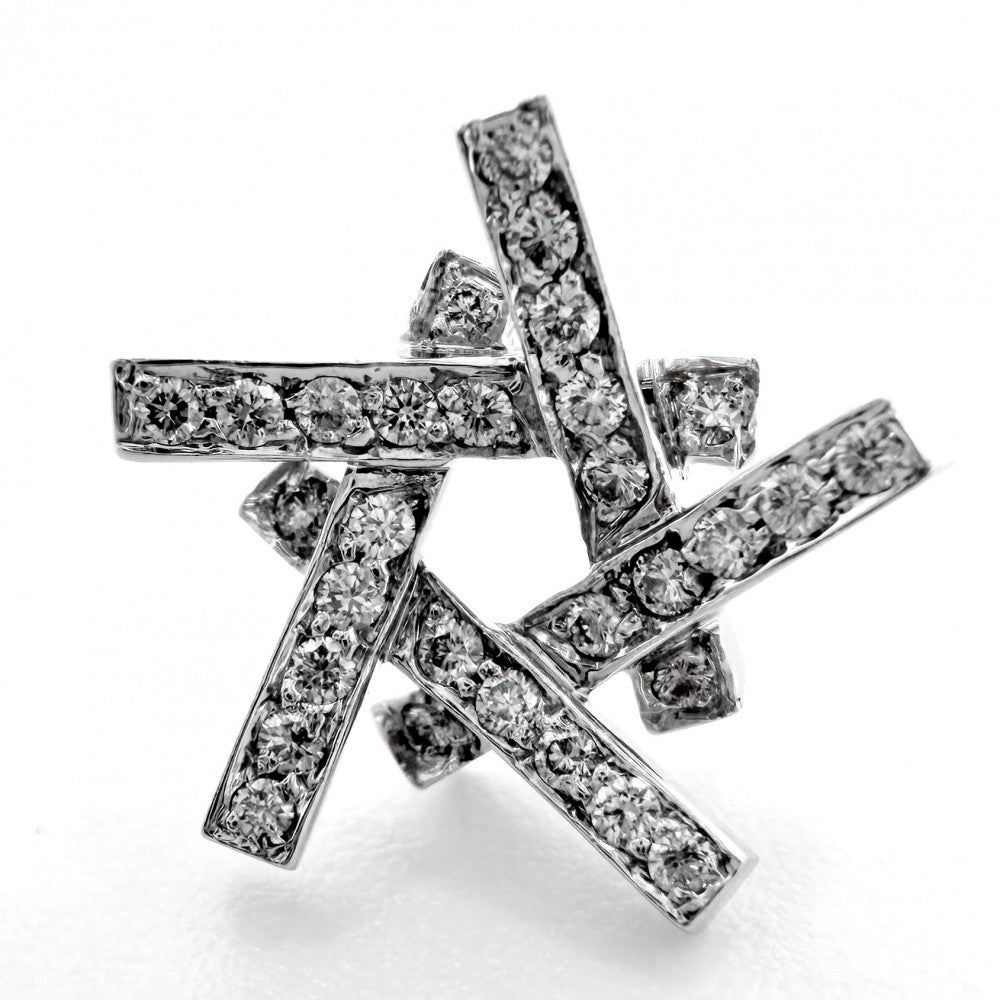 TIFFANY&Co. ティファニー ピアス フランクゲーリー アクシス ジュエリー アクセサリー 18金WG Au750 K18ホワイトゴールド ダイヤモンド レディース 約5.2g【中古品】