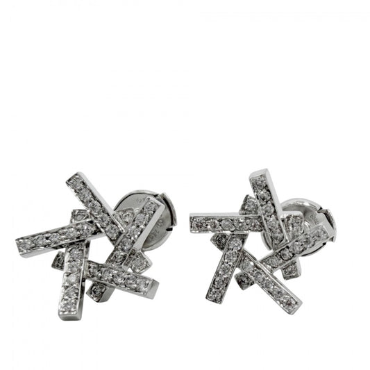 TIFFANY&Co. ティファニー ピアス フランクゲーリー アクシス ジュエリー アクセサリー 18金WG Au750 K18ホワイトゴールド ダイヤモンド レディース 約5.2g【中古品】