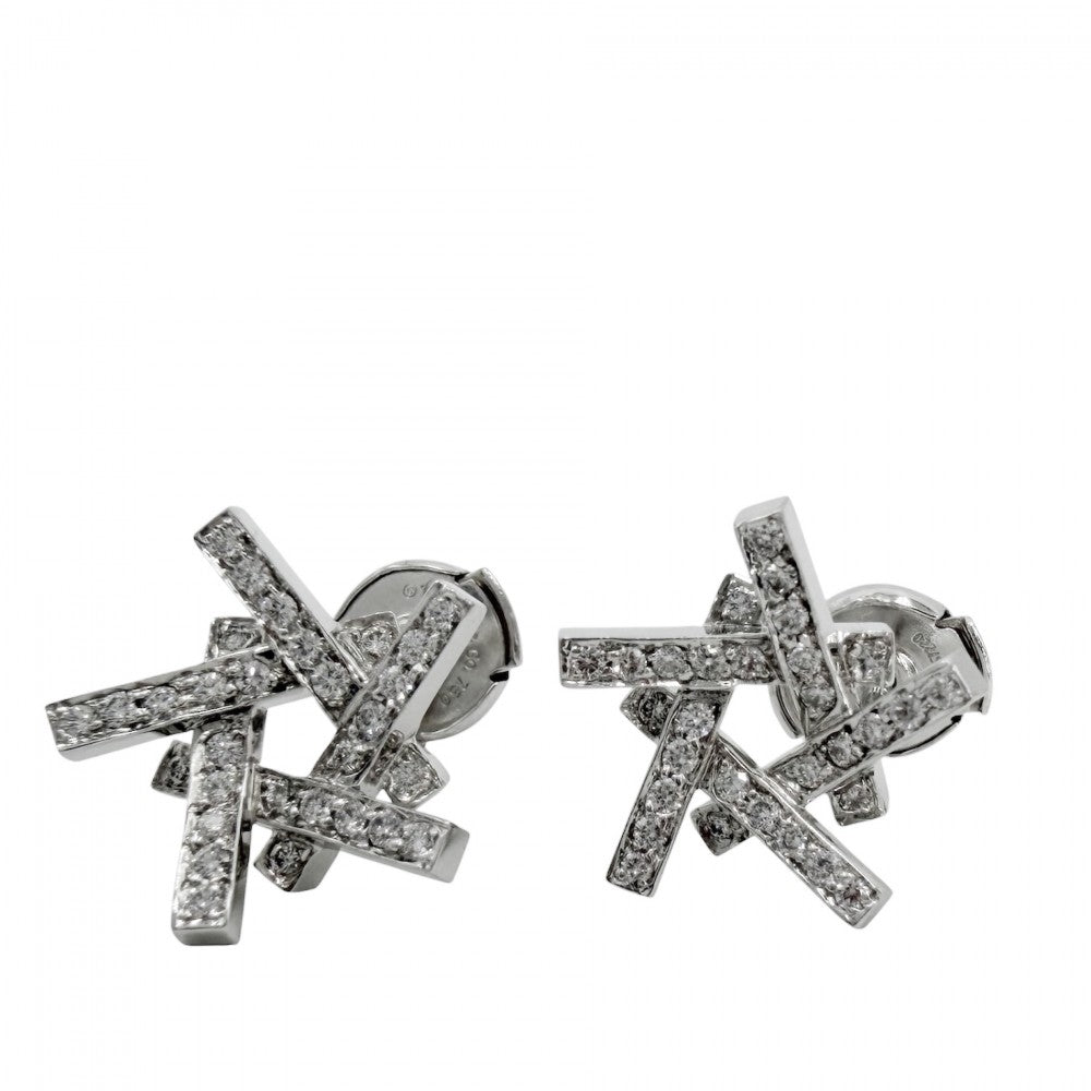 TIFFANY&Co. ティファニー ピアス フランクゲーリー アクシス ジュエリー アクセサリー 18金WG Au750 K18ホワイトゴールド ダイヤモンド レディース 約5.2g【中古品】