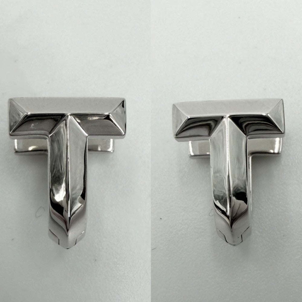 TIFFANY&Co. ティファニー ピアス ティファニーT Tワン ハーフ パヴェ ダイヤモンド ハギー ピアス アクセサリー ジュエリー 18金WG Au750 K18ホワイトゴールド ダイヤモンド合計 0.28ct 73586135 レディース 約7.8g【中古品】
