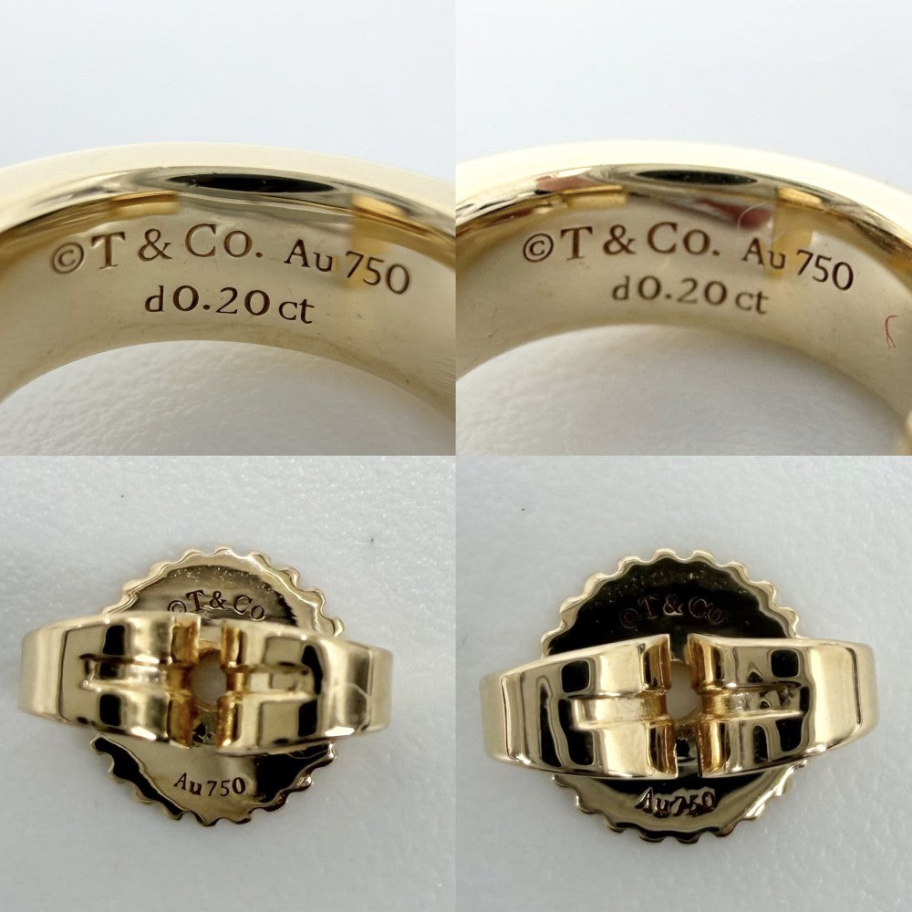 TIFFANY&Co. ティファニー ピアス ティファニーT T ワン フープ ピアス アクセサリー ジュエリー 18金YG Au750 K18イエローゴールド ダイヤモンド合計0.40ct 69783015 レディース 約7.0g【中古品】