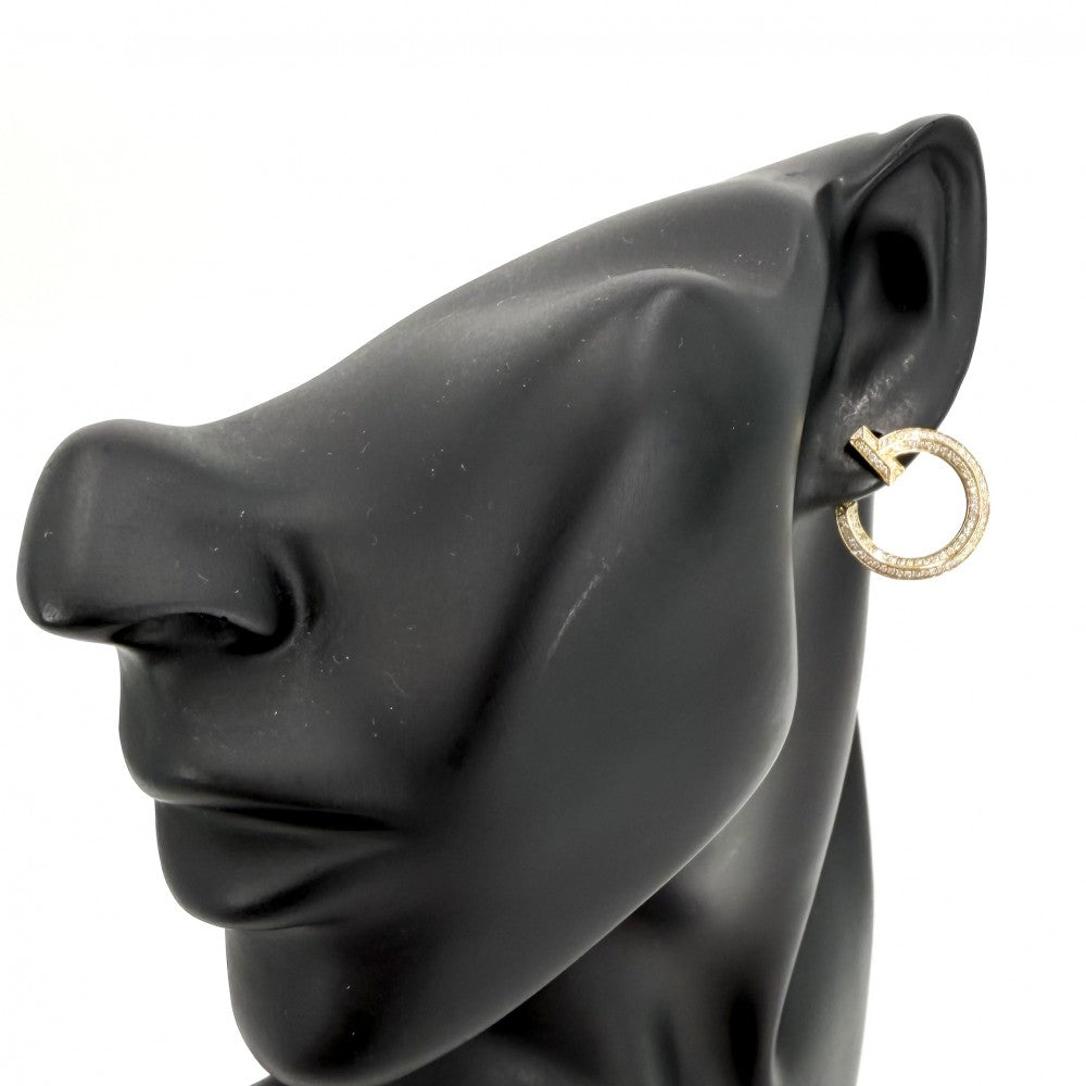 TIFFANY&Co. ティファニー ピアス オープンフープ Tワン アクセサリー ジュエリー 18金YG Au750 K18イエローゴールド ダイヤモンド計0.48ct レディース 約8.2g【中古品】