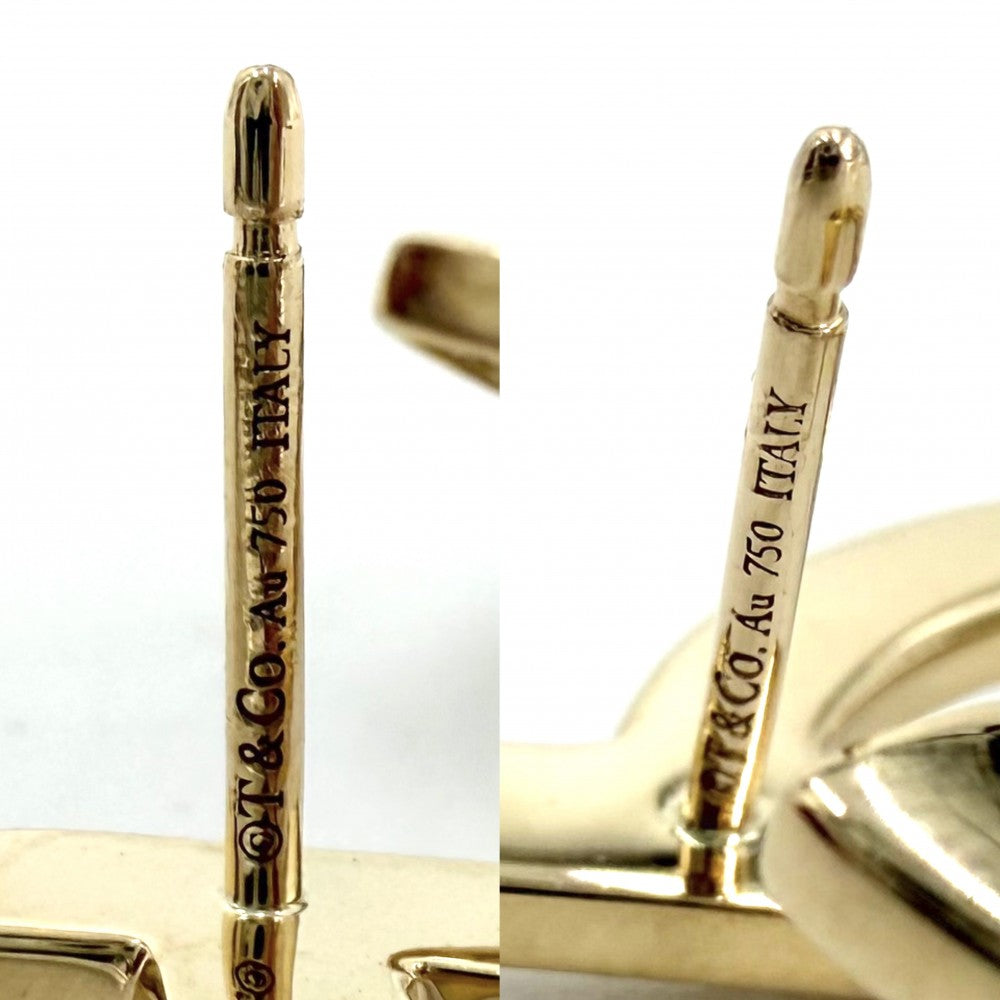TIFFANY&Co. ティファニー ピアス オープンフープ Tワン アクセサリー ジュエリー 18金YG Au750 K18イエローゴールド ダイヤモンド計0.48ct レディース 約8.2g【中古品】