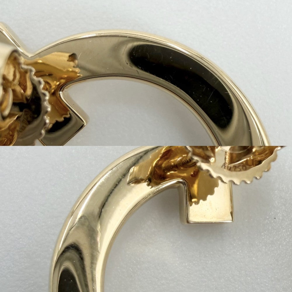 TIFFANY&Co. ティファニー ピアス オープンフープ Tワン アクセサリー ジュエリー 18金YG Au750 K18イエローゴールド ダイヤモンド計0.48ct レディース 約8.2g【中古品】