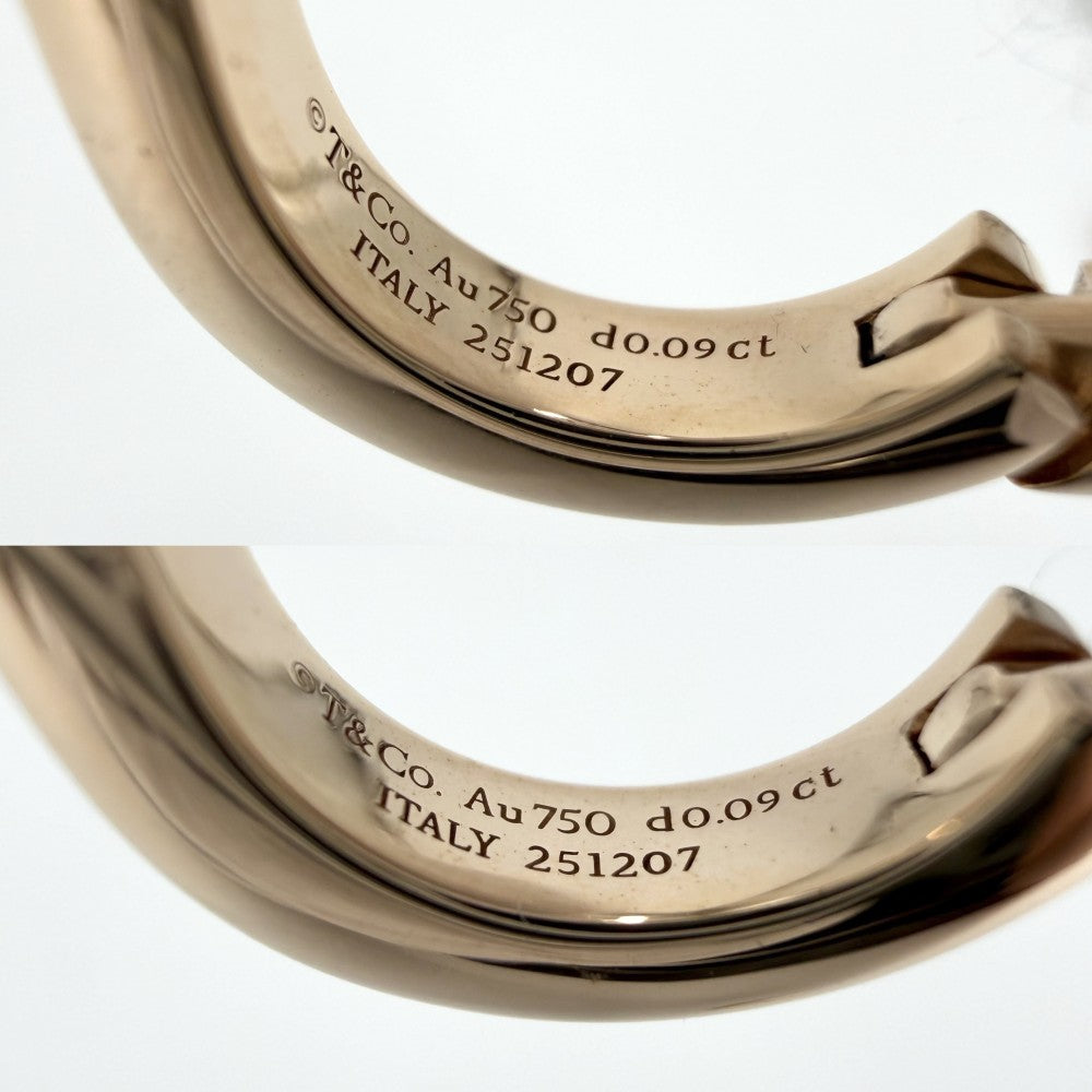 TIFFANY&Co. ティファニー ピアス ロック アクセサリー ジュエリー 18金PG Au750 K18ピンクゴールド ダイヤモンド0.09ct レディース 約7.4g【中古品】