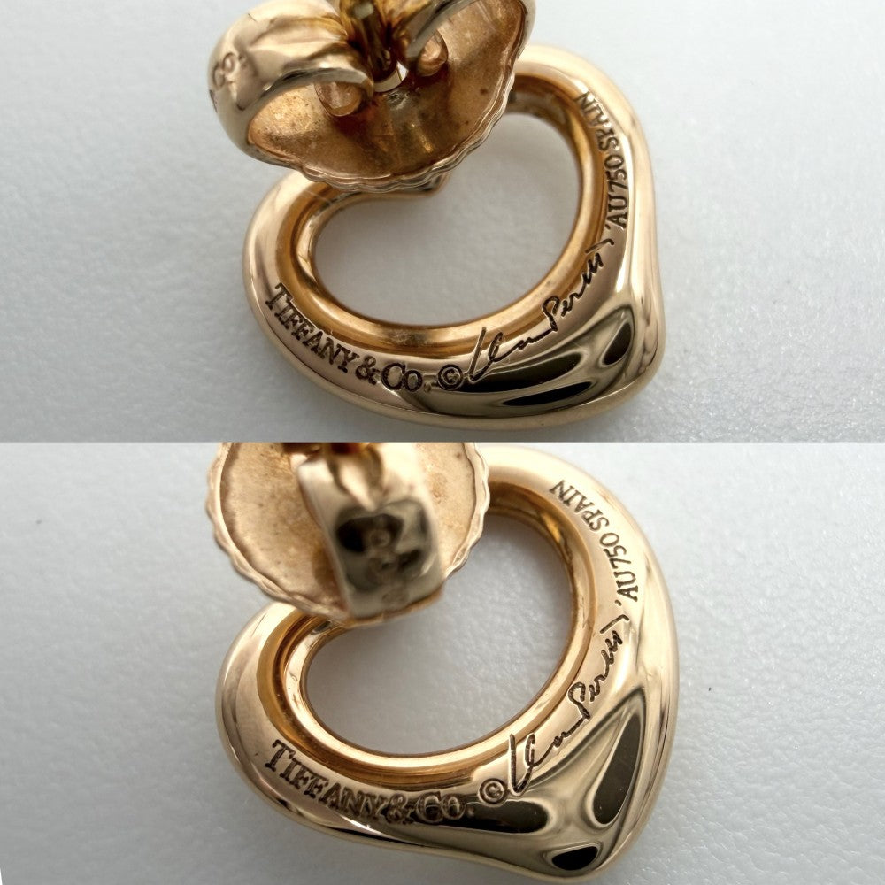 TIFFANY&Co. ティファニー ピアス エルサ・ペレッティ オープン ハート スタッド ピアス ジュエリー アクセサリー 18金PG Au750 K18ピンクゴールド レディース 約2.8g【中古品】