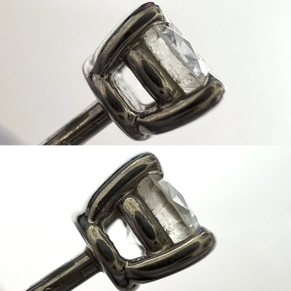 TIFFANY&Co. ティファニー ピアス ソリティア ジュエリー アクセサリー Pt950プラチナ レディース 約1.4g【中古品】