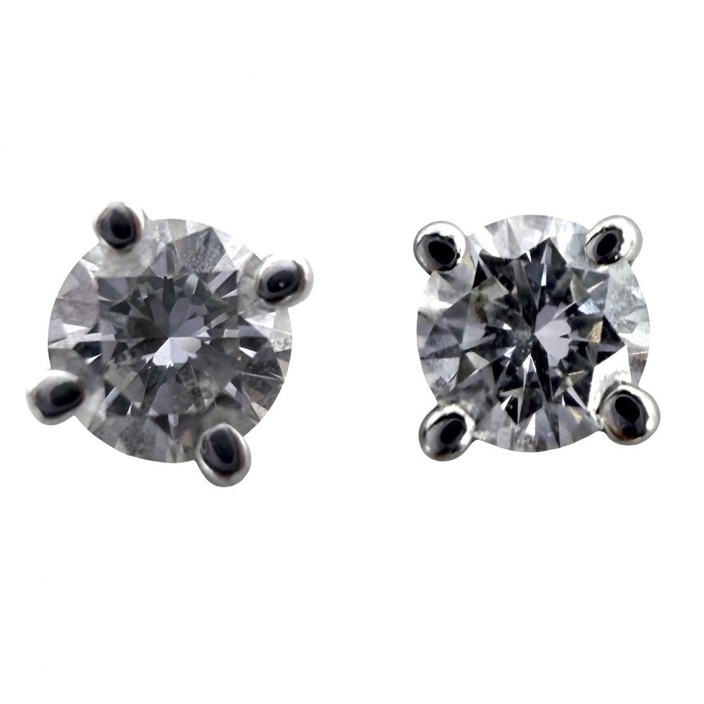 TIFFANY&Co. ティファニー ピアス ソリティア ジュエリー アクセサリー Pt950プラチナ レディース 約1.4g【中古品】
