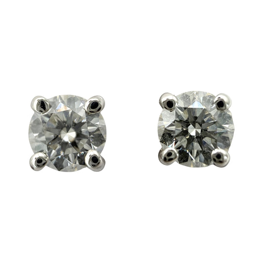 TIFFANY&Co. ティファニー ピアス ソリティア ジュエリー アクセサリー Pt950プラチナ ダイヤモンド シルバー レディース 約1.5g【中古品】