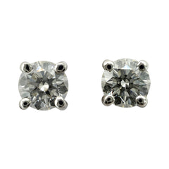 TIFFANY&Co. ティファニー ピアス ソリティア ジュエリー アクセサリー Pt950プラチナ ダイヤモンド シルバー レディース 約1.5g【中古品】