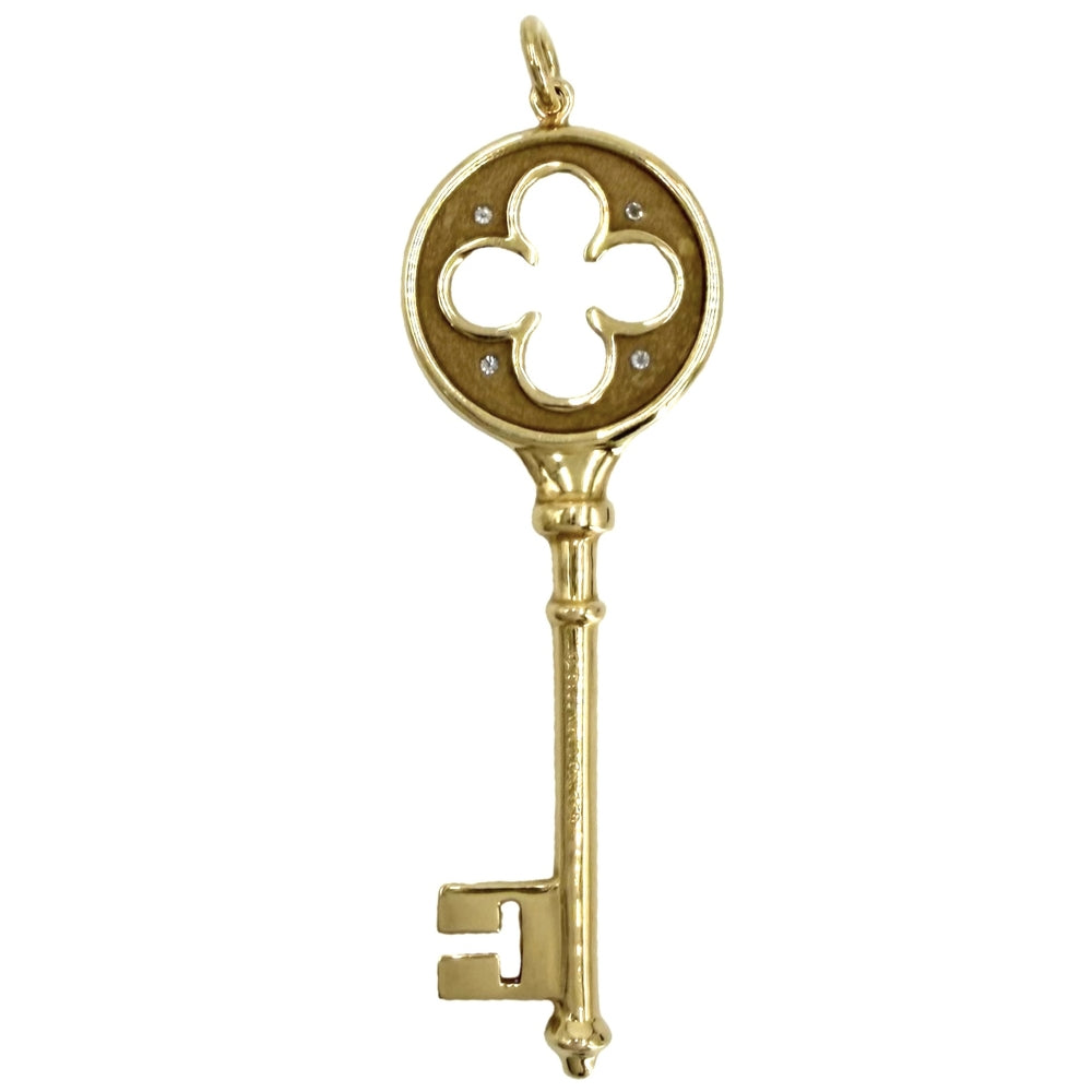 TIFFANY&Co. ティファニー ペンダントトップ クローバーキーチャーム 鍵 ジュエリー アクセサリー 18金YG 18金 K18イエローゴールド ダイヤモンド レディース 約7.4g【中古品】