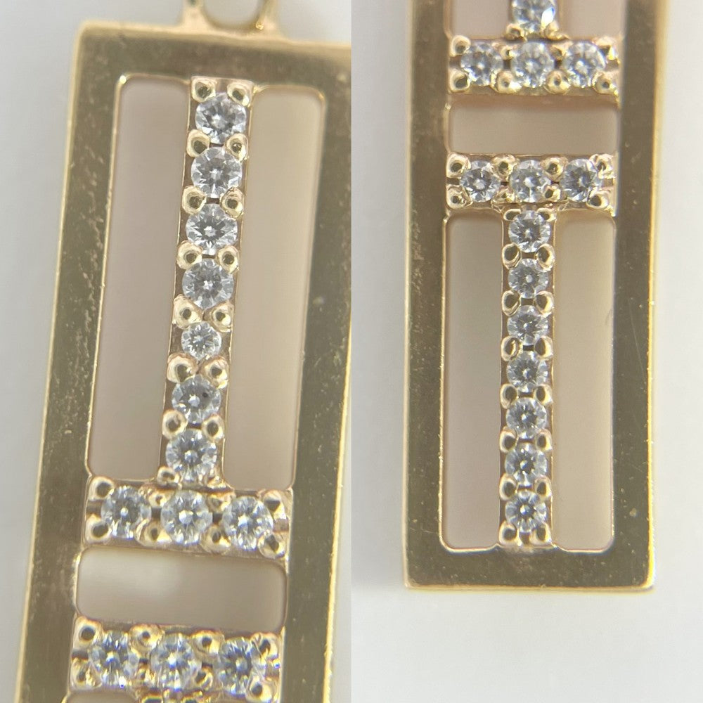 TIFFANY&Co. ティファニー ネックレス T トゥー オープン バーティカル バー ペンダント ジュエリー アクセサリー 18金YG Au750 K18イエローゴールド ダイヤモンド レディース 約4.2g【中古品】