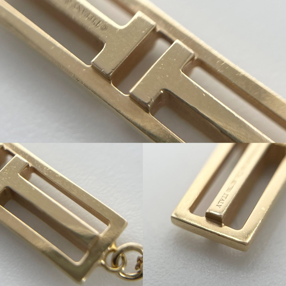 TIFFANY&Co. ティファニー ネックレス T トゥー オープン バーティカル バー ペンダント ジュエリー アクセサリー 18金YG Au750 K18イエローゴールド ダイヤモンド レディース 約4.2g【中古品】