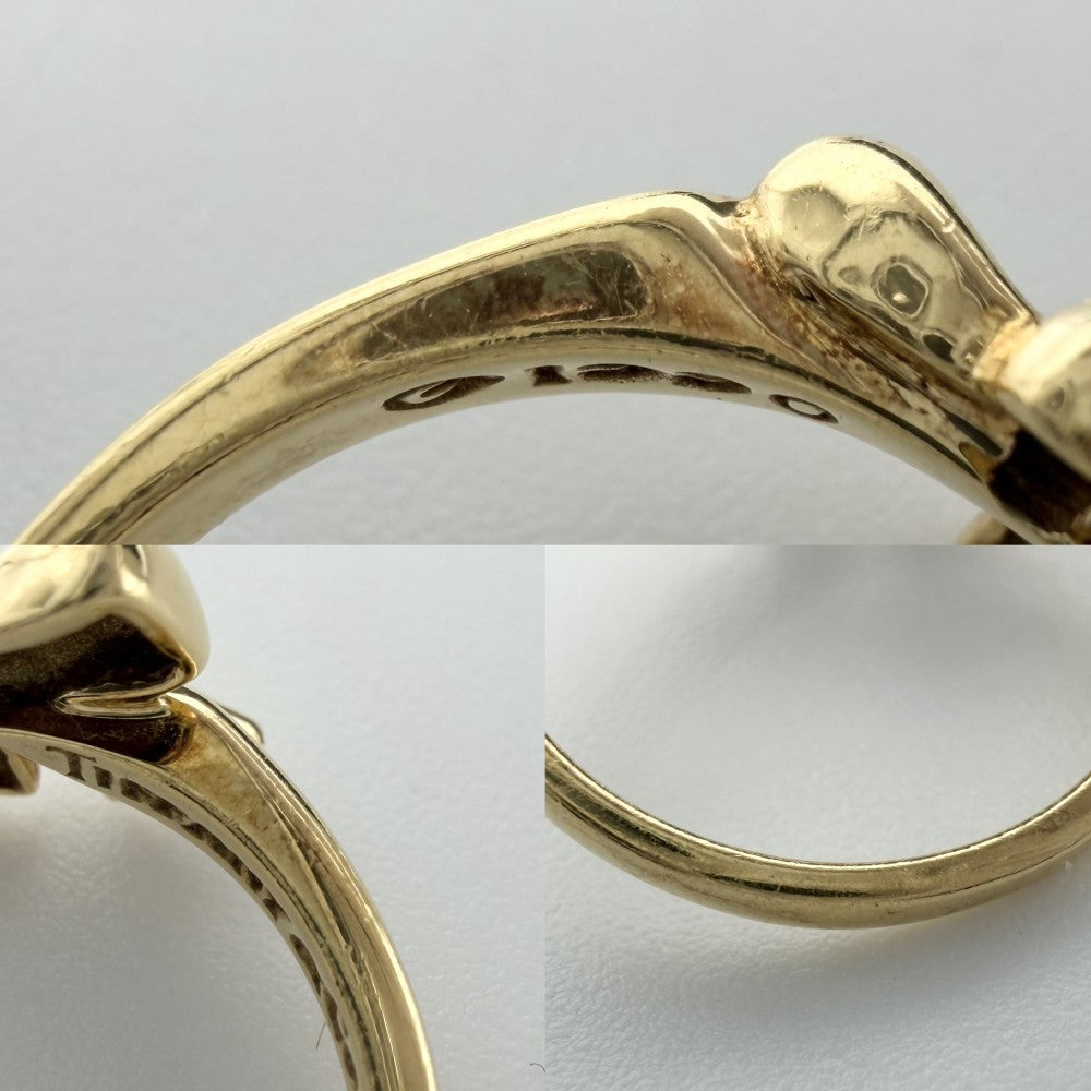 TIFFANY&Co. ティファニー 指輪 ブルーボックスボウ リボン アクセサリー リング ジュエリー Au750 18金YG K18イエローゴールド ダイヤモンド 約13号 レディース 約4.1g【中古品】