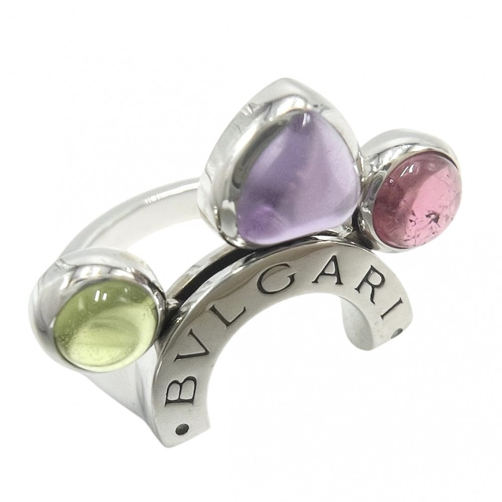 【開店SALE】 BVLGARI ブルガリ 指輪 アレグラリング ジュエリー アクセサリー Au750 18金WG K18ホワイトゴールド アメジスト 約11.5号 マルチカラー レディース 約9.0g【中古品】
