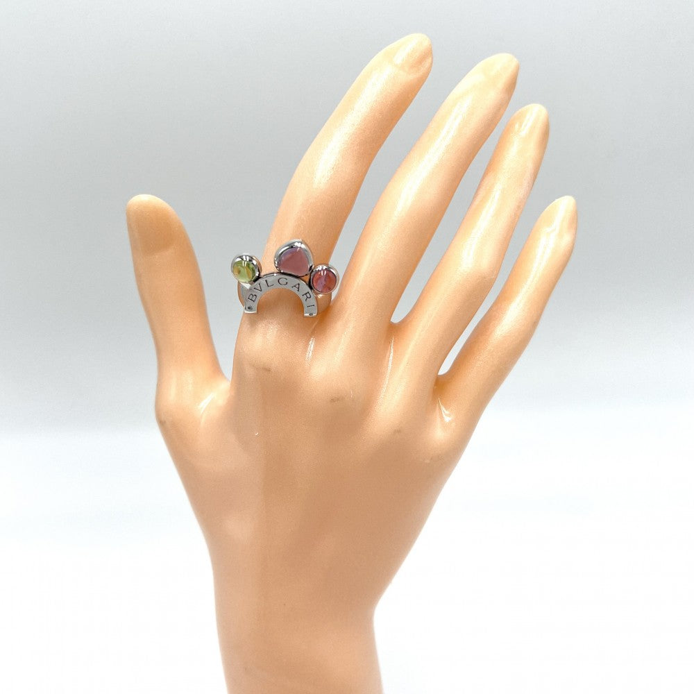 【開店SALE】 BVLGARI ブルガリ 指輪 アレグラリング ジュエリー アクセサリー Au750 18金WG K18ホワイトゴールド アメジスト 約11.5号 マルチカラー レディース 約9.0g【中古品】
