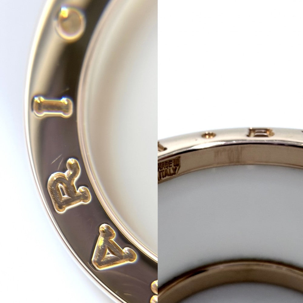 BVLGARI ブルガリ 指輪 ビーゼロワンリング B-ZERO1 18金PG 4バンド 47サイズ ジュエリー アクセサリー K18ピンクゴールド セラミック 約6号 ホワイト 白 ゴールド ユニセックス 約9.4g【中古品】