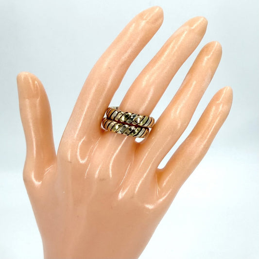 BVLGARI ブルガリ 指輪 リング トゥボガス ジュエリー アクセサリー Au750 18金 K18イエローゴールド K18ホワイトゴールド K18ピンクゴールド 約10号 レディース 約9.7g【中古品】