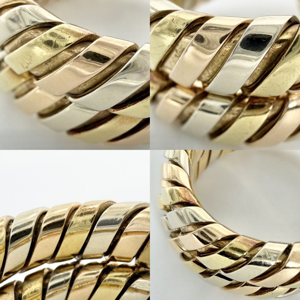BVLGARI ブルガリ 指輪 リング トゥボガス ジュエリー アクセサリー Au750 18金 K18イエローゴールド K18ホワイトゴールド K18ピンクゴールド 約10号 レディース 約9.7g【中古品】