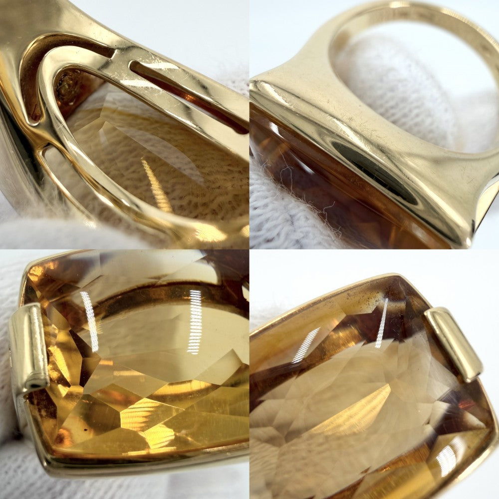 BVLGARI ブルガリ 指輪 アレグラ ジュエリー アクセサリー リング Au750 18金YG K18イエローゴールド シトリン 約14.5号 イエロー レディース 約12.0g【中古品】