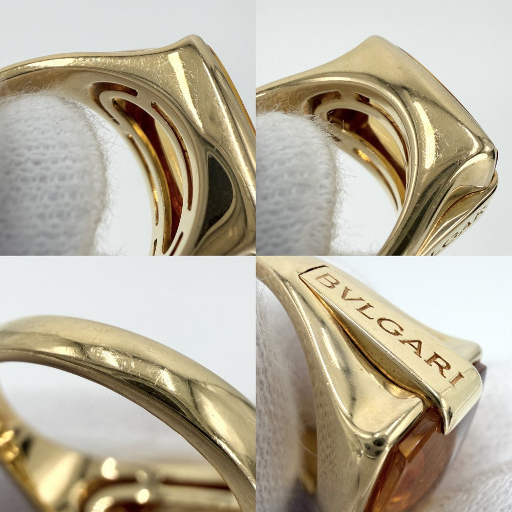 BVLGARI ブルガリ 指輪 アレグラ ジュエリー アクセサリー リング Au750 18金YG K18イエローゴールド シトリン 約14.5号 イエロー レディース 約12.0g【中古品】