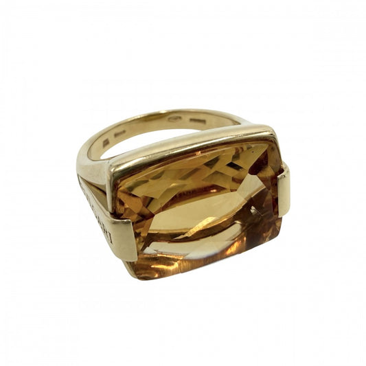 BVLGARI ブルガリ 指輪 アレグラ ジュエリー アクセサリー リング Au750 18金YG K18イエローゴールド シトリン 約14.5号 イエロー レディース 約12.0g【中古品】