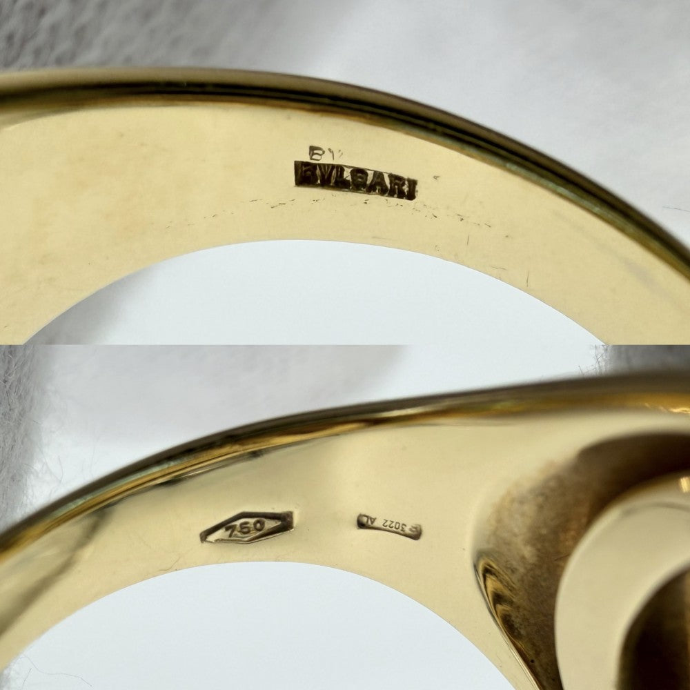 BVLGARI ブルガリ 指輪 ピラミデ ジュエリー アクセサリー リング Au750 18金YG K18イエローゴールド ブルートパーズ 約14号 ライトブルー レディース 約16.3g【中古品】