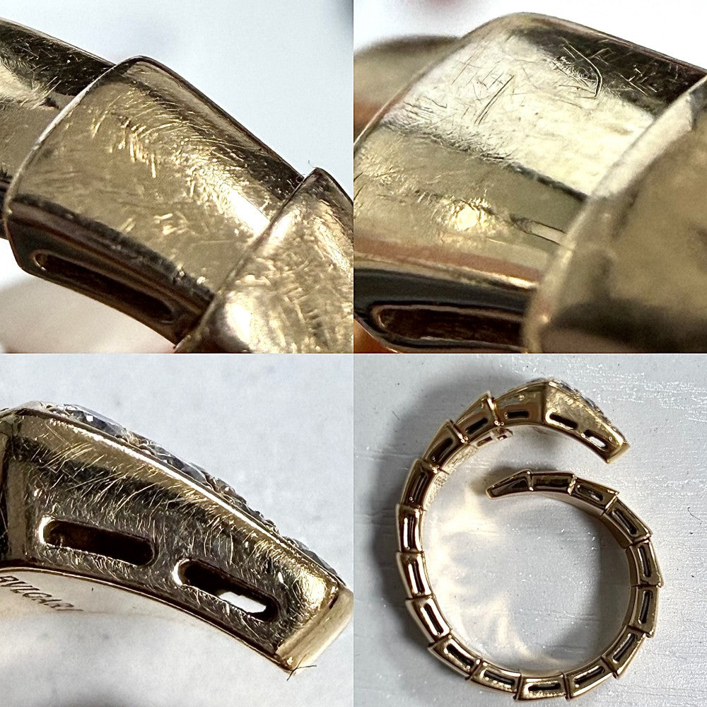 BVLGARI ブルガリ 指輪 セルペンティ ヴァイパー ジュエリー アクセサリー リング XL Au750 18金PG K18ピンクゴールド ダイヤモンド0.53ct ゴールド レディース 約9.9g【中古品】