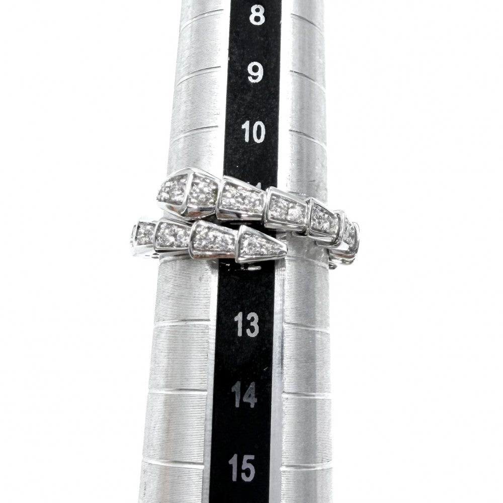 BVLGARI ブルガリ 指輪 セルペンティ ヴァイパー ジュエリー アクセサリー リング フルパヴェ Au750 18金 K18ホワイトゴールド ダイヤモンド0.66ct 354708 シルバー レディース 約6.1g【中古品】