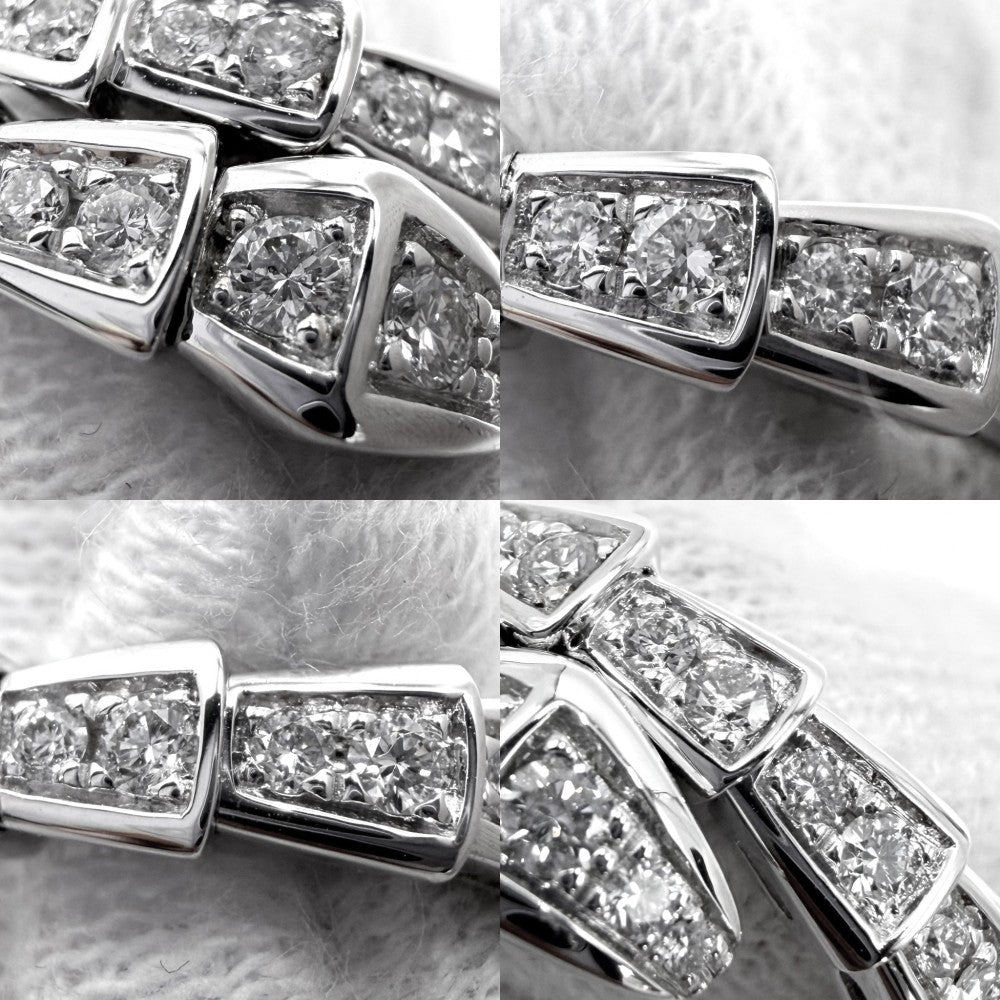 BVLGARI ブルガリ 指輪 セルペンティ ヴァイパー ジュエリー アクセサリー リング フルパヴェ Au750 18金 K18ホワイトゴールド ダイヤモンド0.66ct 354708 シルバー レディース 約6.1g【中古品】