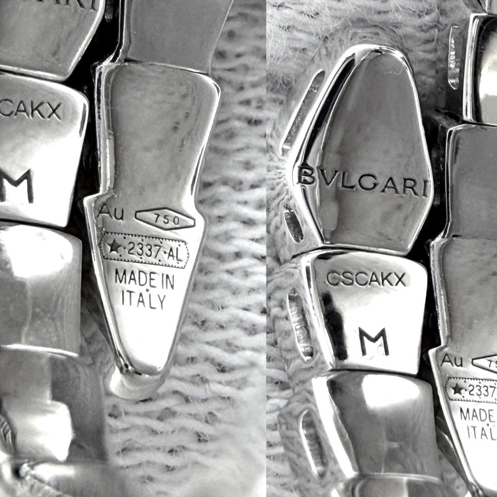 BVLGARI ブルガリ 指輪 セルペンティ ヴァイパー ジュエリー アクセサリー リング フルパヴェ Au750 18金 K18ホワイトゴールド ダイヤモンド0.66ct 354708 シルバー レディース 約6.1g【中古品】