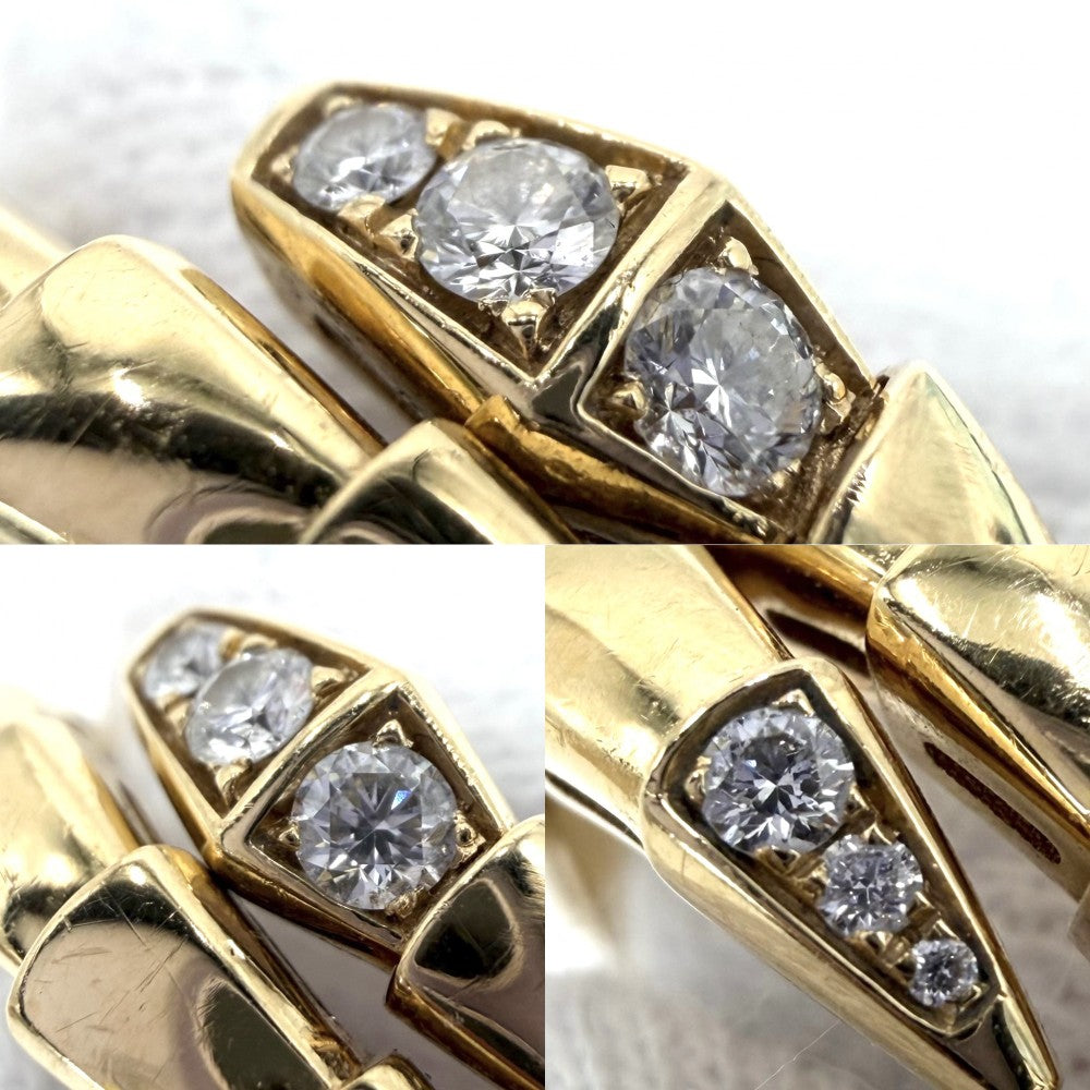 BVLGARI ブルガリ 指輪 セルペンティ ヴァイパー ジュエリー アクセサリー リング Au750 18金YG K18イエローゴールド ダイヤモンド0.14ct 約17号 レディース 約7.5g【中古品】