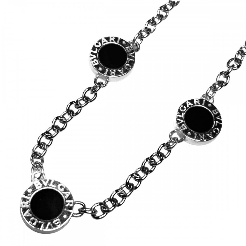 BVLGARI ブルガリ ネックレス ブルガリブルガリ リバーシブル パヴェダイヤ アクセサリー 18金WG 750 ジュエリー K18ホワイトゴールド ダイヤモンド レディース 約31.7g【中古品】