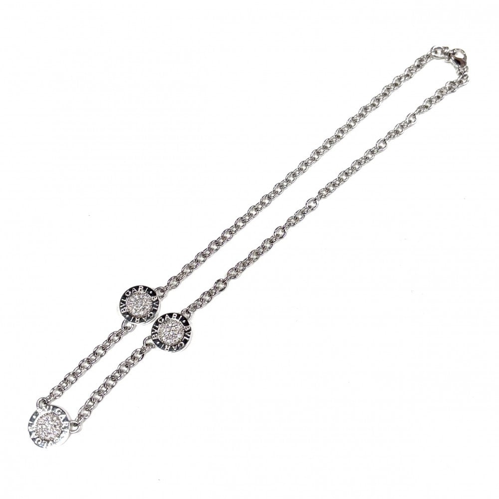 BVLGARI ブルガリ ネックレス ブルガリブルガリ リバーシブル パヴェダイヤ アクセサリー 18金WG 750 ジュエリー K18ホワイトゴールド ダイヤモンド レディース 約31.7g【中古品】