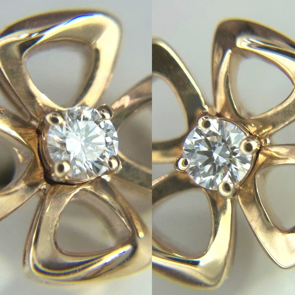 【開店SALE】 BVLGARI ブルガリ ピアス フィオレヴァー アクセサリー ジュエリー 18金PG Au750 K18ピンクゴールド ダイヤモンド レディース 約4.3g【中古品】