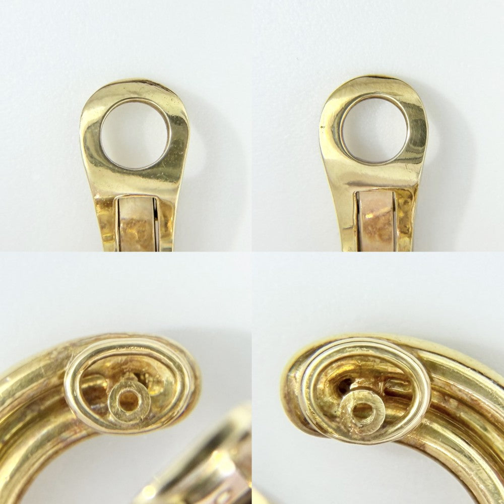 【開店SALE】 BVLGARI ブルガリ イヤリング ハート ラウンド 18金YG 750 ジュエリー アクセサリー K18イエローゴールド カラーストーン ゴールド ブルー 青 レディース 約19.2g【中古品】