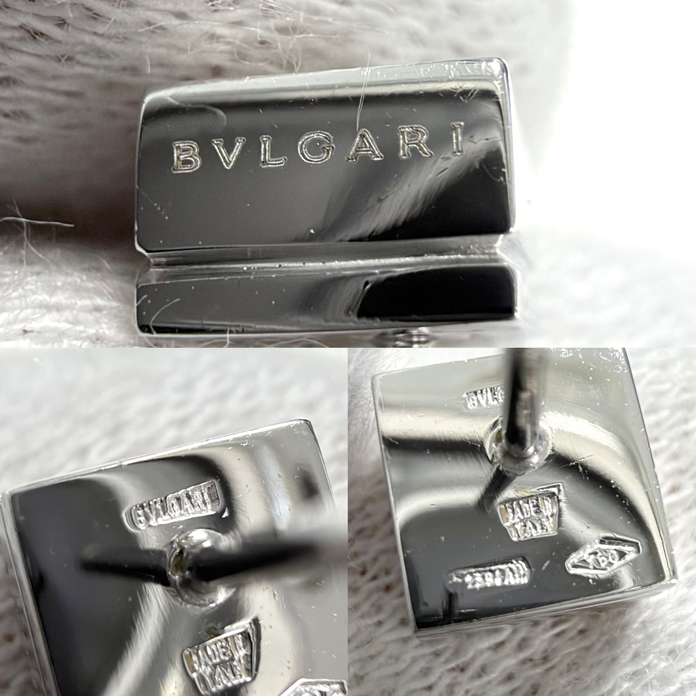 BVLGARI ブルガリ ピアス ルチア ダイヤモンド アクセサリー 18金WG 750 スクエア K18ホワイトゴールド ダイヤモンド レディース 約4.5g【中古品】