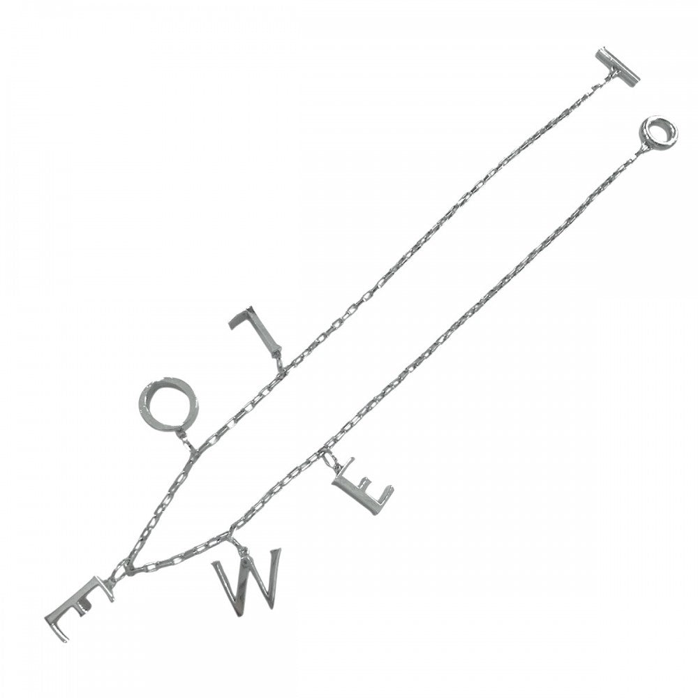 【開店SALE】 LOEWE ロエベ ネックレス ロゴ アクセサリー ペンダント メンズ レディース シルバー925 ユニセックス 約43.9g【中古品】